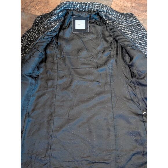 BUGATTI Luxury Blend Coat S 36 Alpaca Mohair Wool Black White Tweed - Picture 3 of 9